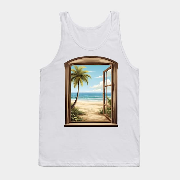 Window Beach Painting Tank Top by VivaLaRetro